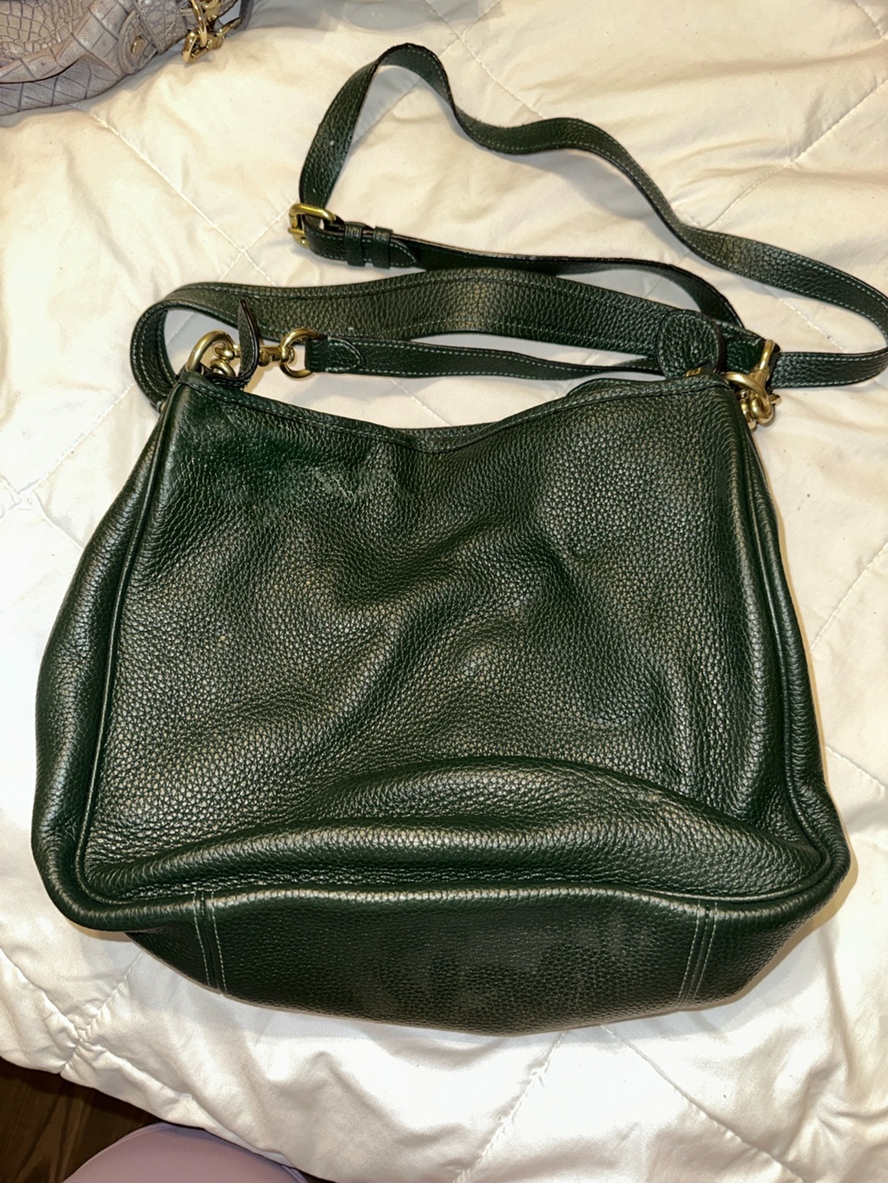 Coach Black Pebbled Leather Shoulder Bag with Gold Hardware